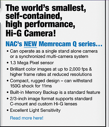 The world's smallest, self-contained, high-performance, Hi-G camera!