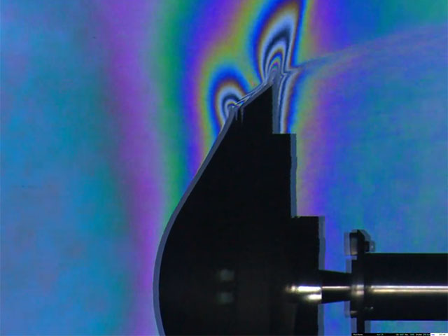 4K color Schlieren imaging of shock waves from a supersonic wind tunnel