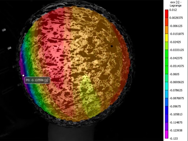 Strain analysis of Golf Ball Impact (DIC)