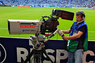 Camera filming EUFA spectators
